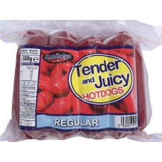 Mandheys Tender & Juice Pork Hotdogs Regular 500g